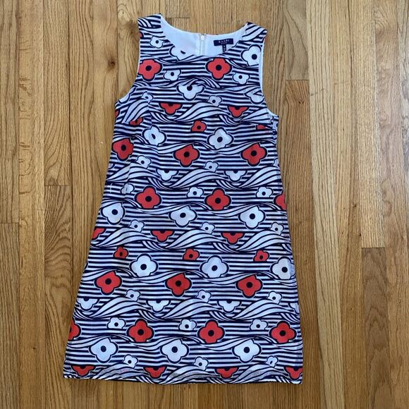 Kaari Blue Women's 4 Red White Blue Lace Floral Above Knee Dress - Picture 1 of 6
